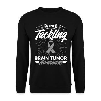 Grey Loop Brain Tumor Support Brain Tumor Ü - Unisex Sweatshirt - black - Front - Alina (178cm) & Michal (187cm)