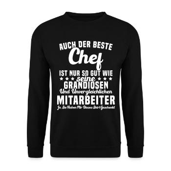 Meilleur chef Aussi bon que Grandiose chef - Sweat-shirt Unisexe - noir - Devant - Alina (178cm) & Michal (187cm)