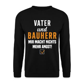 Papa et promoteur Rien ne me fait plus peur - Sweat-shirt Unisexe - noir - Devant - Alina (178cm) & Michal (187cm)