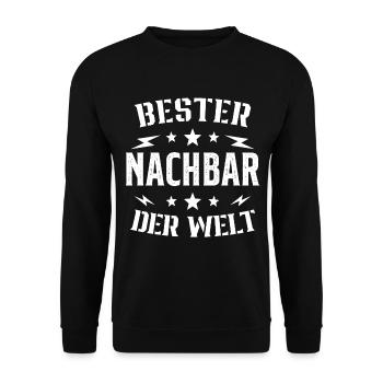 Meilleur Voisin Du Monde Humour Cadeau - Sweat-shirt Unisexe - noir - Devant - Alina (178cm) & Michal (187cm)