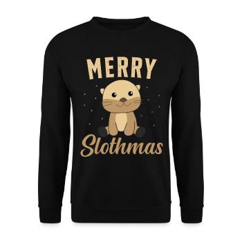 Sloth Christmas Christmas Gift - Unisex Sweatshirt - black - Front - Alina (178cm) & Michal (187cm)
