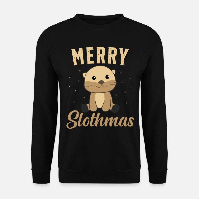 Faultier Weihnachten Weihnachtsgeschenk - Unisex Pullover - Schwarz