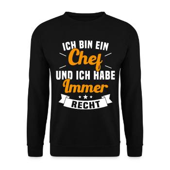 LE CHEF A TOUJOURS RAISON - Sweat-shirt Unisexe - noir - Devant - Alina (178cm) & Michal (187cm)