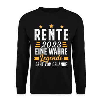 La légende prend sa retraite Cadeau retraité 2023 - Sweat-shirt Unisexe - noir - Devant - Alina (178cm) & Michal (187cm)