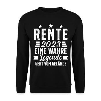 La légende prend sa retraite Cadeau retraité 2023 - Sweat-shirt Unisexe - noir - Devant - Alina (178cm) & Michal (187cm)