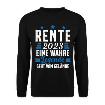 La légende prend sa retraite Cadeau retraité 2023 - Sweat-shirt Unisexe - noir - Devant - Alina (178cm) & Michal (187cm)