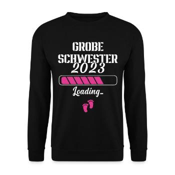 Annoncer une grossesse Grande sœur 2023 - Sweat-shirt Unisexe - noir - Devant - Alina (178cm) & Michal (187cm)
