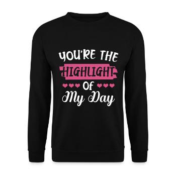 You are the highlight of my daily life Valentine's Day - Unisex Sweatshirt - black - Front - Alina (178cm) & Michal (187cm)