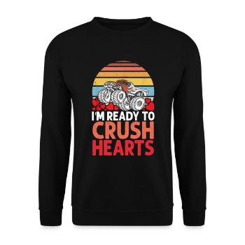 I'm Ready To Crush Hearts Monster Truck - Sweat-shirt Unisexe - noir - Devant - Alina (178cm) & Michal (187cm)