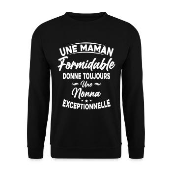 Maman formidable donne Nonna Exceptionnelle - Sweat-shirt Unisexe - noir - Devant - Alina (178cm) & Michal (187cm)