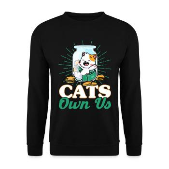 Cat Sayings Cat Cat Lover Gift - Unisex Sweatshirt - black - Front - Alina (178cm) & Michal (187cm)