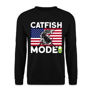 Mode poisson-chat sur cadeau de pêche au poisson-chat - Sweat-shirt Unisexe - noir - Devant - Alina (178cm) & Michal (187cm)