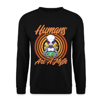 Les humains sont un mythe extraterrestre cadeau - Sweat-shirt Unisexe - noir - Devant - Alina (178cm) & Michal (187cm)