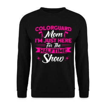 Colorguard Mom hier für die Halbzeitshow Fahnenwac - Unisex Pullover - Schwarz - Vorne - Alina (178cm) & Michal (187cm)