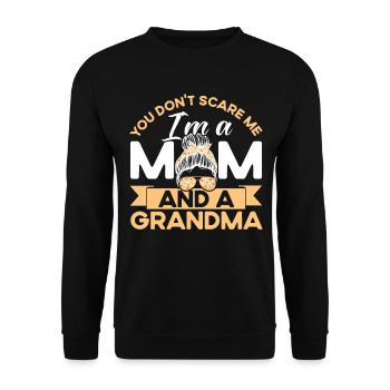 Du machst mir keine Angst Mutter & Großmutter Gesc - Unisex Pullover - Schwarz - Vorne - Alina (178cm) & Michal (187cm)