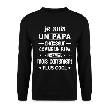 Papa Chasseur Plus Cool Cadeau Humour Chasse - Sweat-shirt Unisexe - noir - Devant - Alina (178cm) & Michal (187cm)