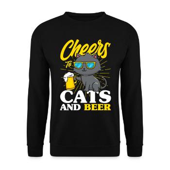 Chat Chat Parents Chats Dictons Cadeau - Sweat-shirt Unisexe - noir - Devant - Alina (178cm) & Michal (187cm)