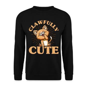 Chats amoureux chats parents chats dictons - Sweat-shirt Unisexe - noir - Devant - Alina (178cm) & Michal (187cm)
