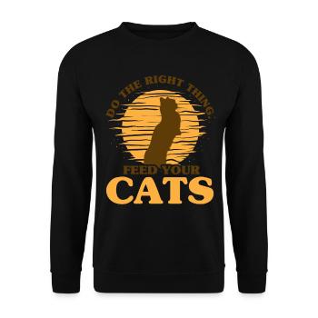 Katzenmama Katzeneltern Katzen Liebhaber Geschenk - Unisex Pullover - Schwarz - Vorne - Alina (178cm) & Michal (187cm)