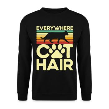 Chats amoureux chats parents chats dictons - Sweat-shirt Unisexe - noir - Devant - Alina (178cm) & Michal (187cm)
