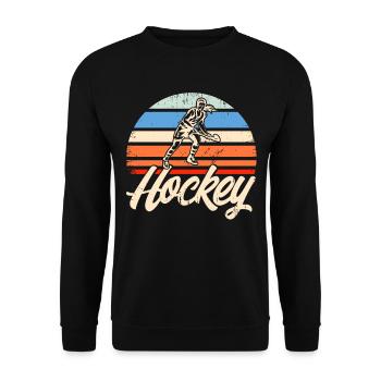 Hockey Field Hockey Gift - Unisex Sweatshirt - black - Front - Alina (178cm) & Michal (187cm)