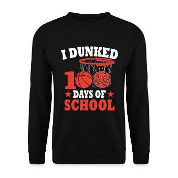 100 jours d'école Basket Cadeau Pour Enfants - Sweat-shirt Unisexe - noir - Devant - Alina (178cm) & Michal (187cm)