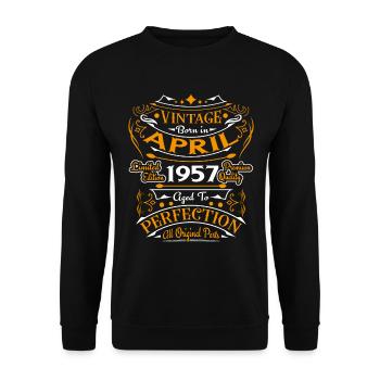 1957 April 1957 Anniversary April 1957 April - Unisex Sweatshirt - black - Front - Alina (178cm) & Michal (187cm)