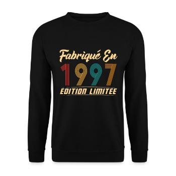 Fabriqué en 1997 Vintage cadeau d'anniversaire - Sweat-shirt Unisexe - noir - Devant - Alina (178cm) & Michal (187cm)