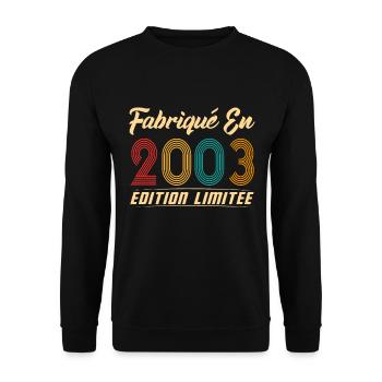 Fabriqué en 2003 Vintage cadeau d'anniversaire - Sweat-shirt Unisexe - noir - Devant - Alina (178cm) & Michal (187cm)