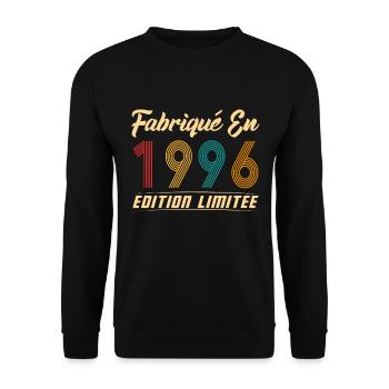 Fabriqué en 1996 Vintage cadeau d'anniversaire - Sweat-shirt Unisexe - noir - Devant - Alina (178cm) & Michal (187cm)