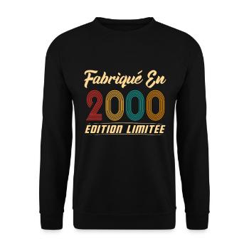 Fabriqué en 2000 Vintage cadeau d'anniversaire - Sweat-shirt Unisexe - noir - Devant - Alina (178cm) & Michal (187cm)