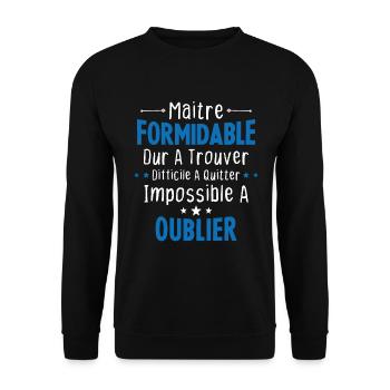 Maître Formidable Idée Cadeau Maître D'école - Sweat-shirt Unisexe - noir - Devant - Alina (178cm) & Michal (187cm)