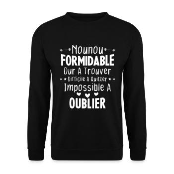 Nounou formidable Idée Cadeau Pour Nounou Famille - Sweat-shirt Unisexe - noir - Devant - Alina (178cm) & Michal (187cm)