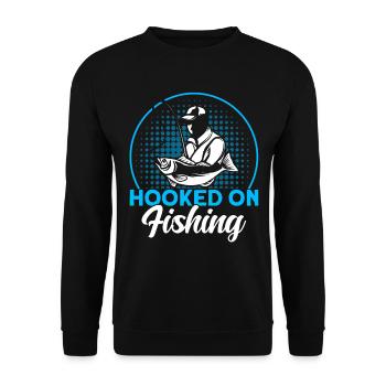 In love with fishing fishing gift - Unisex Sweatshirt - black - Front - Alina (178cm) & Michal (187cm)