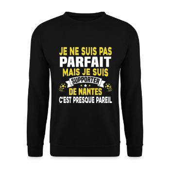 Pas Parfait mais Je suis Supporter de Nantes - Sweat-shirt Unisexe - noir - Devant - Alina (178cm) & Michal (187cm)