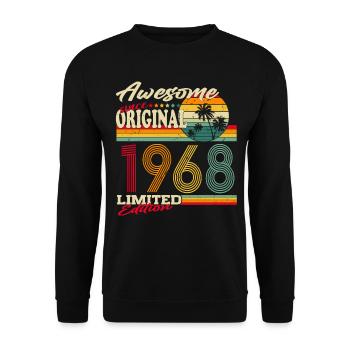 Original 1968 vintage vintage birthday gift - Unisex Sweatshirt - black - Front - Alina (178cm) & Michal (187cm)