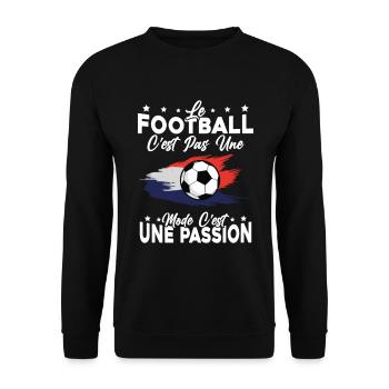 le football Est Une Passion joueur de foot - Sweat-shirt Unisexe - noir - Devant - Alina (178cm) & Michal (187cm)