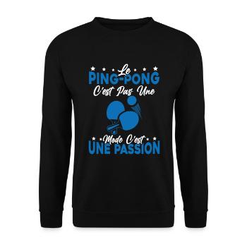 le Pingpong Est Une Passion idée cadeau - Sweat-shirt Unisexe - noir - Devant - Alina (178cm) & Michal (187cm)