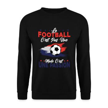 le football Est Une Passion joueur de foot - Sweat-shirt Unisexe - noir - Devant - Alina (178cm) & Michal (187cm)