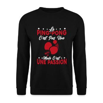 le Pingpong Est Une Passion idée cadeau - Sweat-shirt Unisexe - noir - Devant - Alina (178cm) & Michal (187cm)
