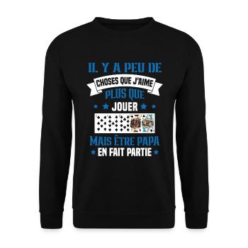 J'aime plus que jouer mais être papa idée cadeau - Sweat-shirt Unisexe - noir - Devant - Alina (178cm) & Michal (187cm)
