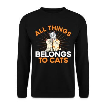 Katzenmama Katzeneltern Katzen Liebhaber Geschenk - Unisex Pullover - Schwarz - Vorne - Alina (178cm) & Michal (187cm)