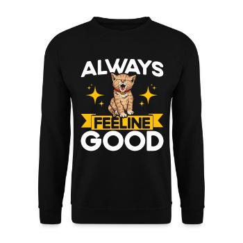 Cat Sayings Cat Cat Lover Gift - Unisex Sweatshirt - black - Front - Alina (178cm) & Michal (187cm)
