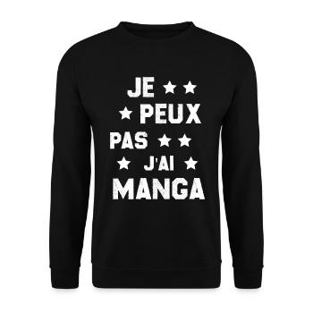 Je Peux Pas J'ai Manga - Sweat-shirt Unisexe - noir - Devant - Alina (178cm) & Michal (187cm)