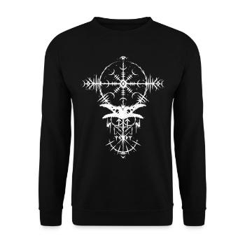 Helm Of Awe Viking Mythology Tatto Art - Unisex Sweatshirt - black - Front - Alina (178cm) & Michal (187cm)