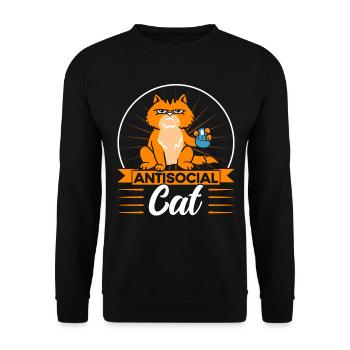 Chats amoureux chats parents chats dictons - Sweat-shirt Unisexe - noir - Devant - Alina (178cm) & Michal (187cm)