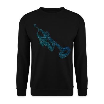 Trumpet Player Trompete Trompeter Damen Jazz Tromp - Unisex Pullover - Schwarz - Vorne - Alina (178cm) & Michal (187cm)