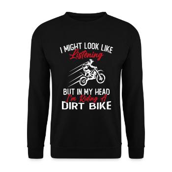 In my head I ride a motorcycle / Humor Motorcycle - Unisex Sweatshirt - black - Front - Alina (178cm) & Michal (187cm)