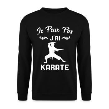 J'peux Pas j'ai Karate Cadeau Homme - Sweat-shirt Unisexe - noir - Devant - Alina (178cm) & Michal (187cm)