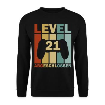 21. Geburtstag Februar Jahrgang 2002 Gamer - Unisex Pullover - Schwarz - Vorne - Alina (178cm) & Michal (187cm)